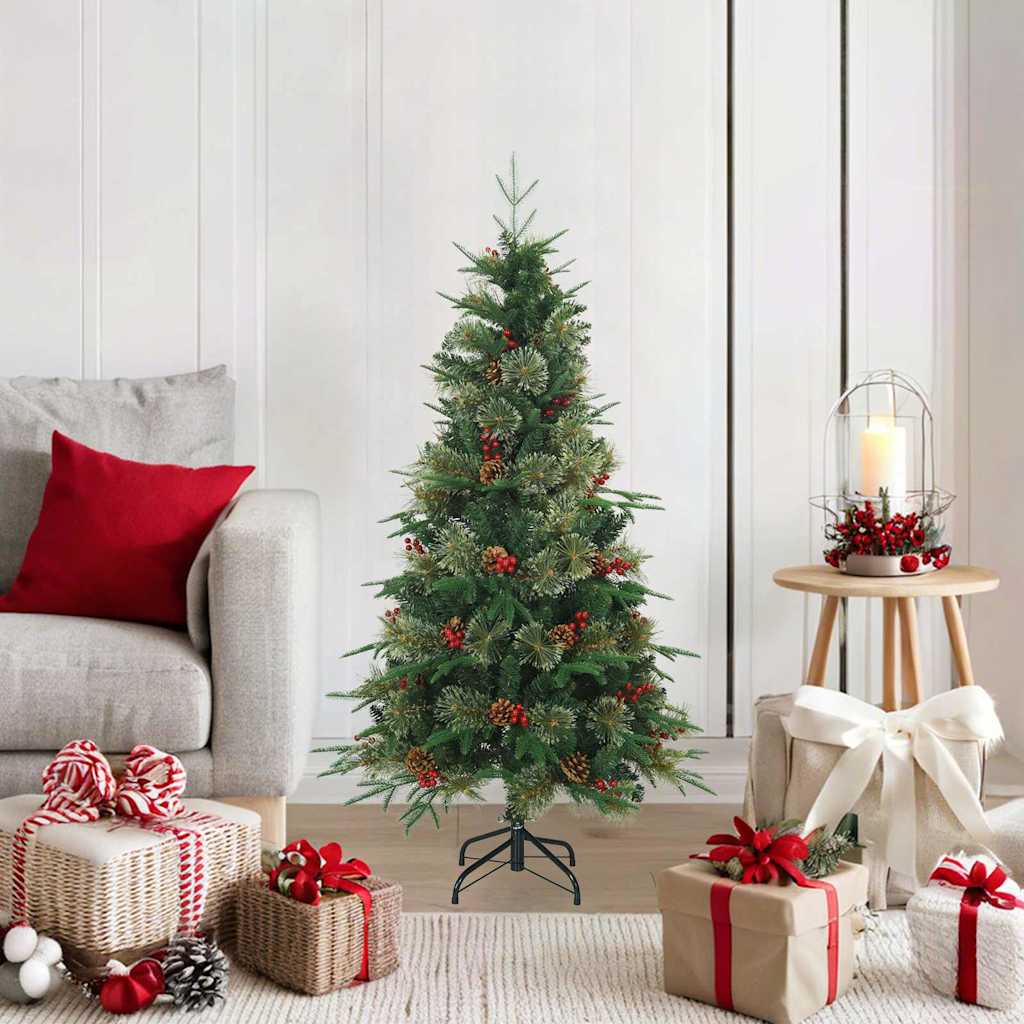 Kunstmatige Inklapbare Kerstboom Groen 120 cm PVC, PE en staal
