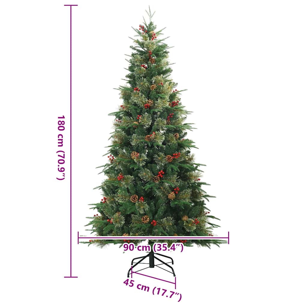 Kunstmatige Inklapbare Kerstboom Groen 180 cm PVC, PE en staal