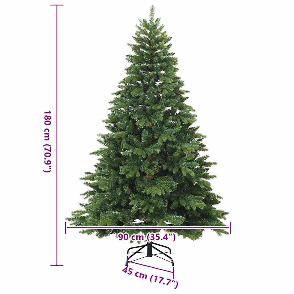 Kunstmatige Inklapbare Kerstboom Groen 180 cm PVC, PE en staal