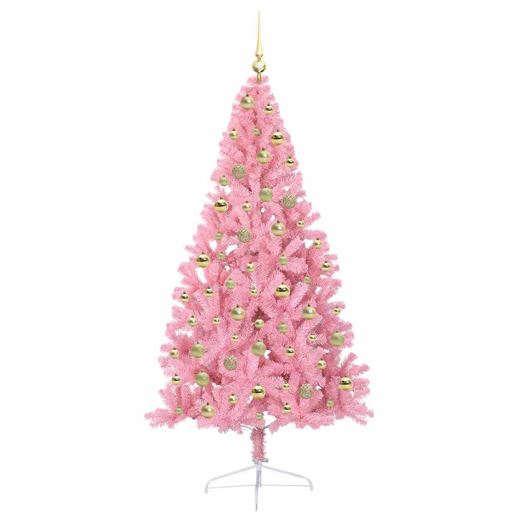 Kunstmatig Voorverlicht Kerstboom met 300 LED Roze 180 cm PVC