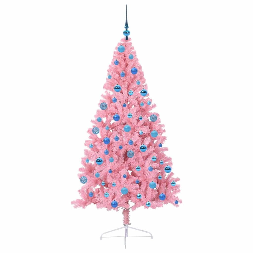Kunstmatig Voorverlicht Kerstboom met 300 LED Roze 180 cm PVC