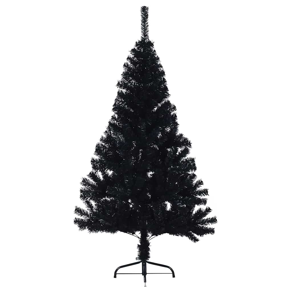 Kunstmatig Voorverlicht Kerstboom met 150 LED Zwart 150 cm PVC