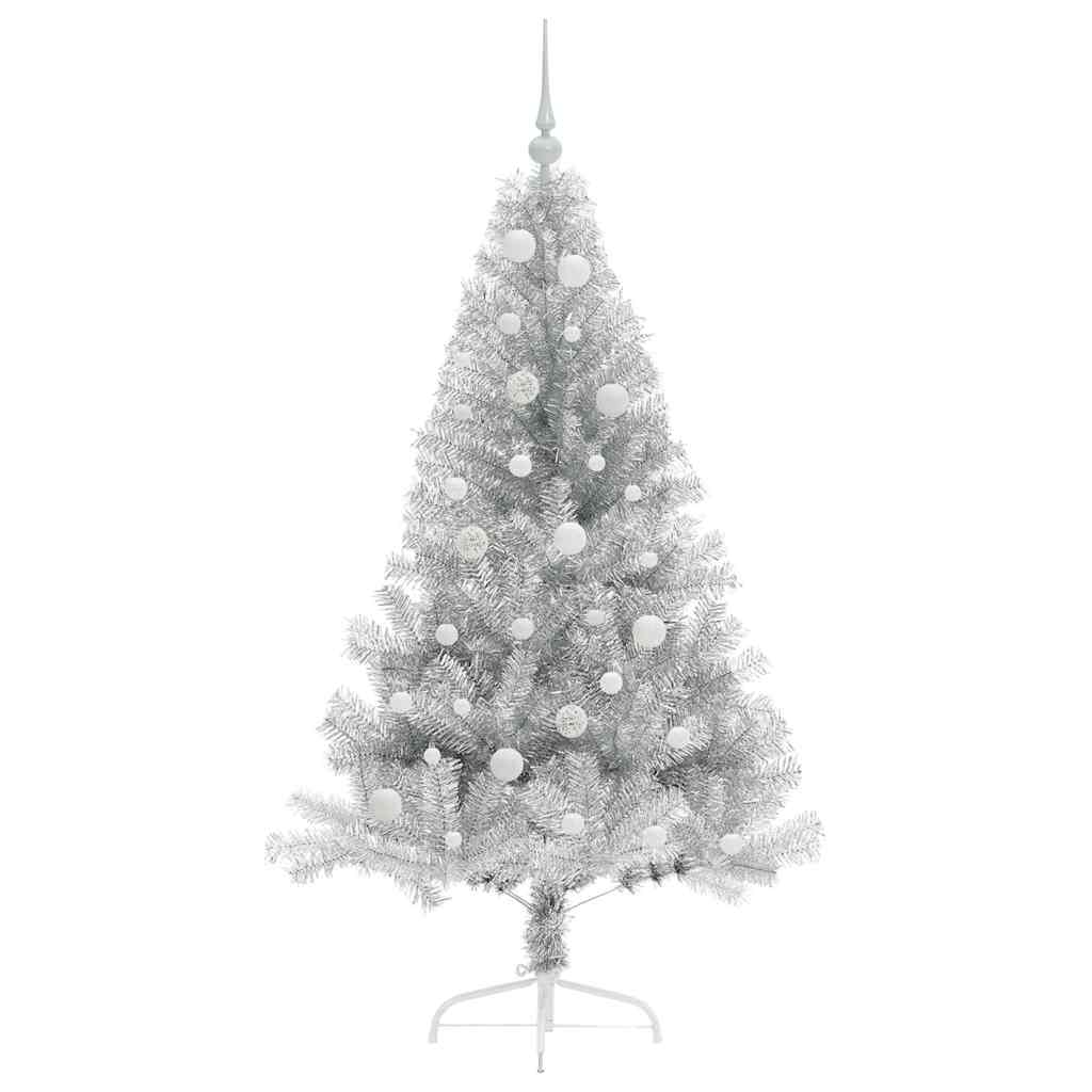Kunstmatig Voorverlicht Kerstboom met 150 LED Zilver 150 cm PET