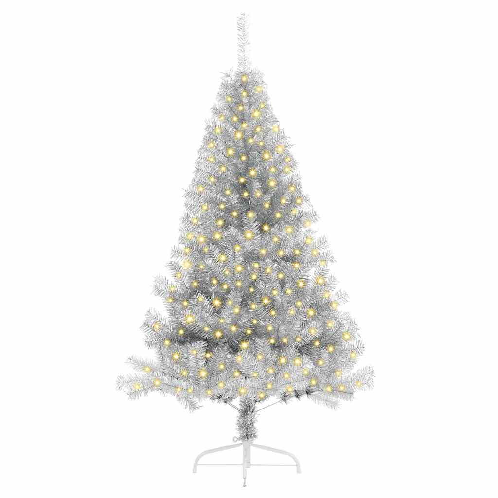 Kunstmatig Voorverlicht Kerstboom met 300 LED Zilver 180 cm PET
