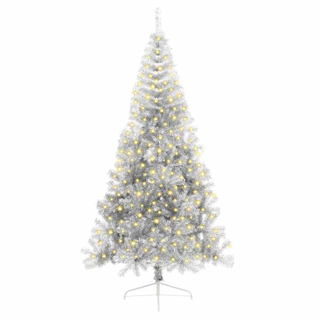 Kunstmatig Voorverlicht Kerstboom met 300 LED Zilver 240 cm PET