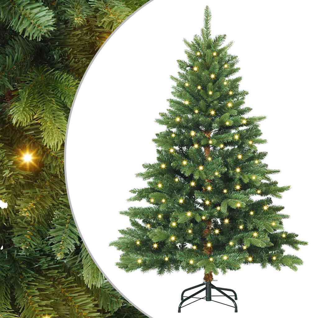 Kunstkerstboom met 150 LED met standaard Groen 150 cm PE en PVC