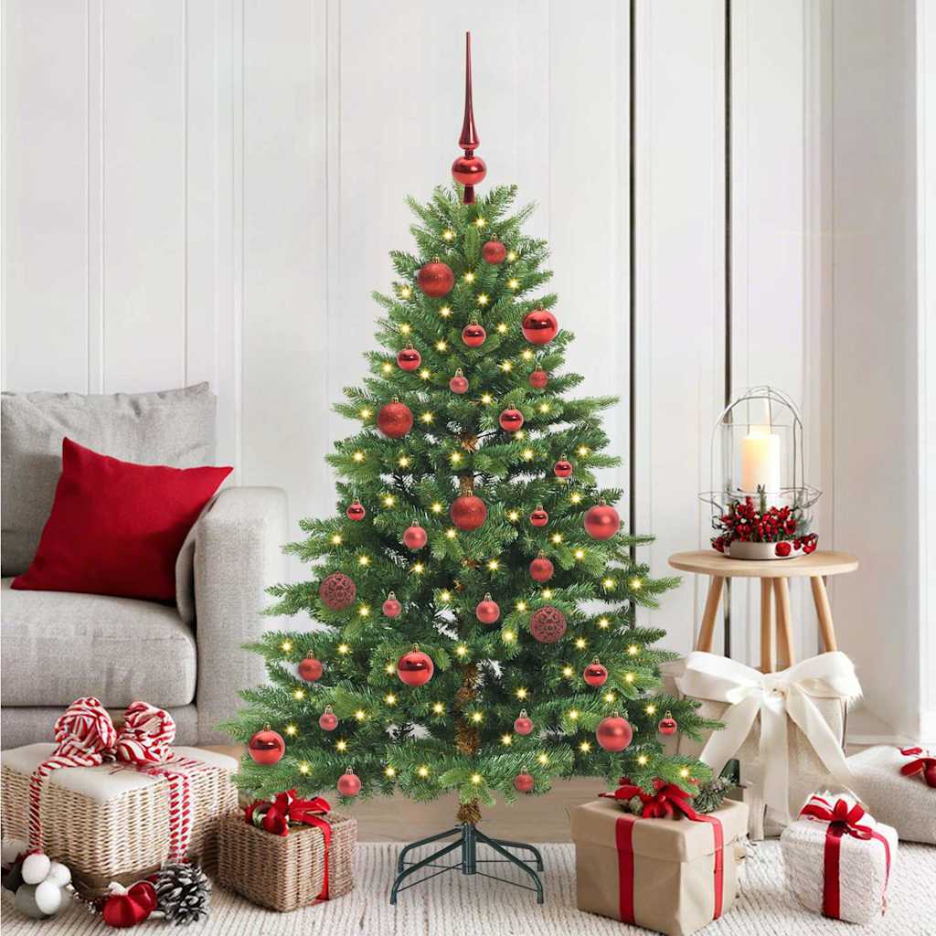 Kunstkerstboom met 150 LED met standaard Groen 150 cm PE en PVC