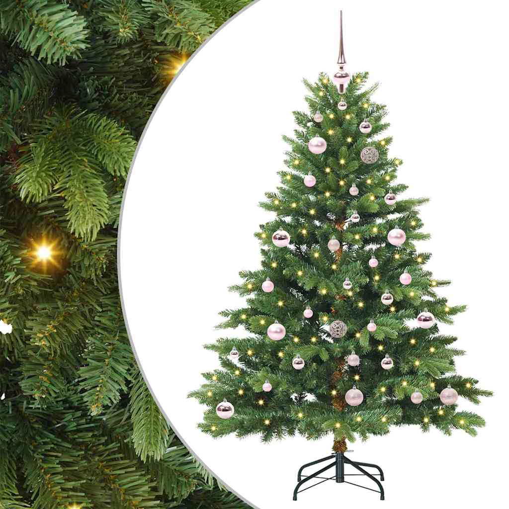 Kunstkerstboom met 150 LED met standaard Groen 150 cm PE en PVC