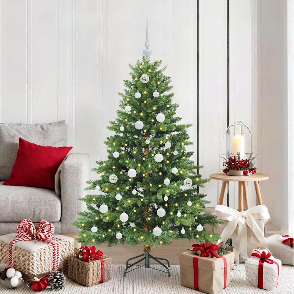 Kunstkerstboom met 150 LED met standaard Groen 150 cm PE en PVC