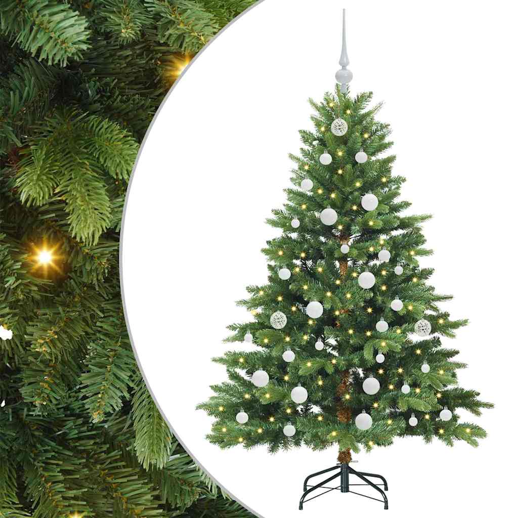 Kunstkerstboom met 150 LED met standaard Groen 150 cm PE en PVC