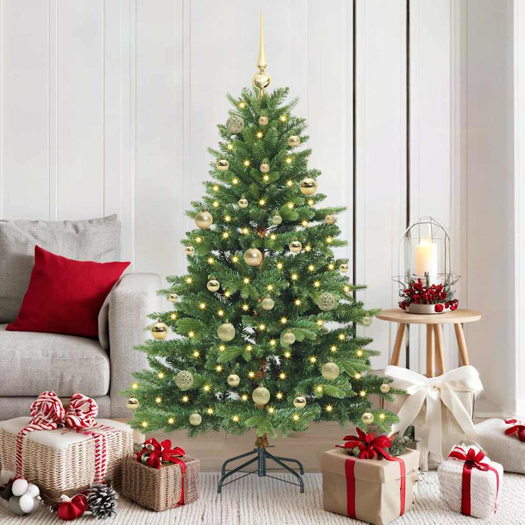 Kunstkerstboom met 150 LED met standaard Groen 150 cm PE en PVC