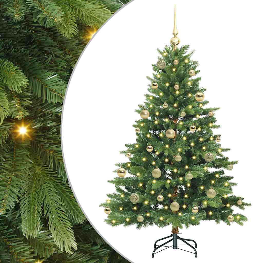 Kunstkerstboom met 150 LED met standaard Groen 150 cm PE en PVC