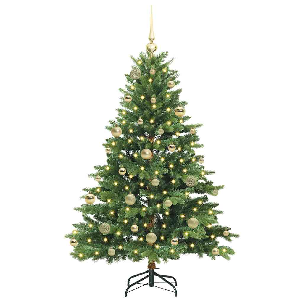 Kunstkerstboom met 150 LED met standaard Groen 150 cm PE en PVC