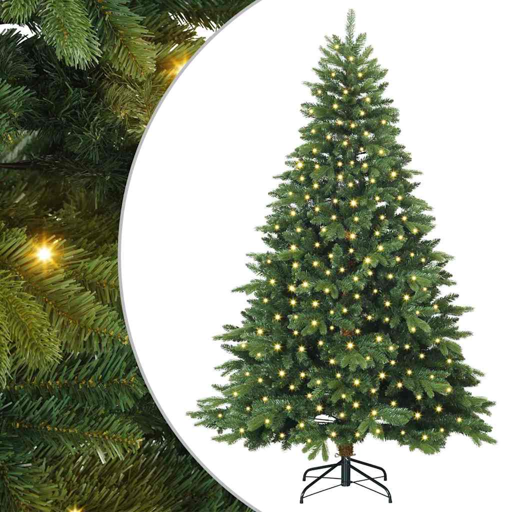 Kunstkerstboom met 300 LED met standaard Groen 210 cm PE en PVC