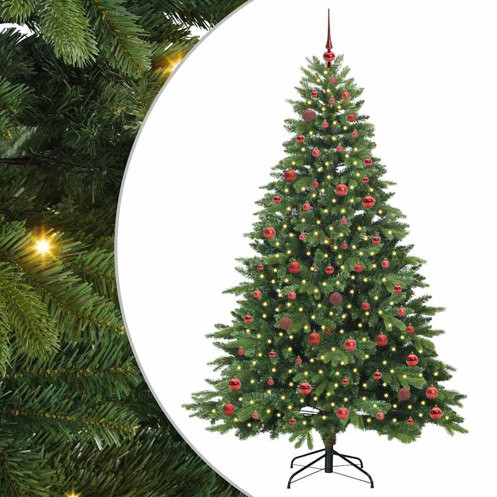 Kunstkerstboom met 300 LED met standaard Groen 210 cm PE en PVC