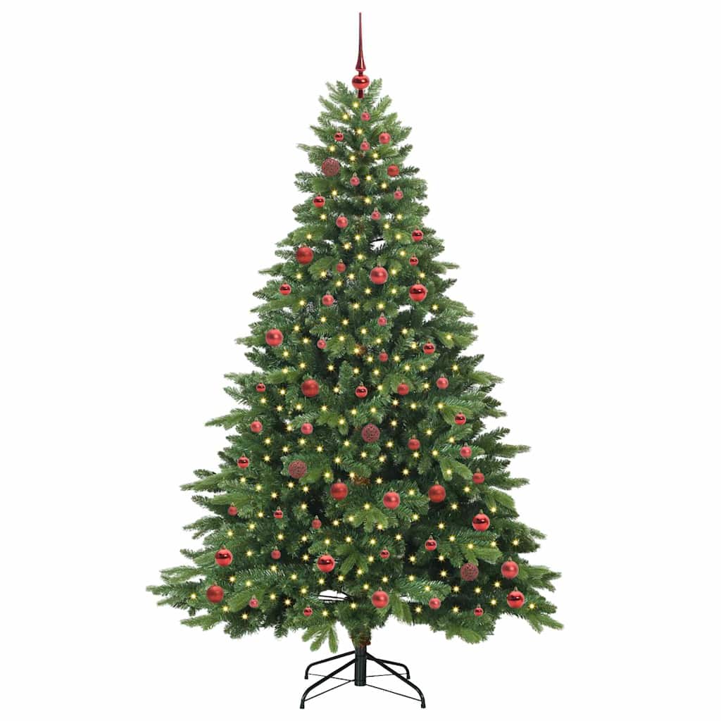 Kunstkerstboom met 300 LED met standaard Groen 210 cm PE en PVC