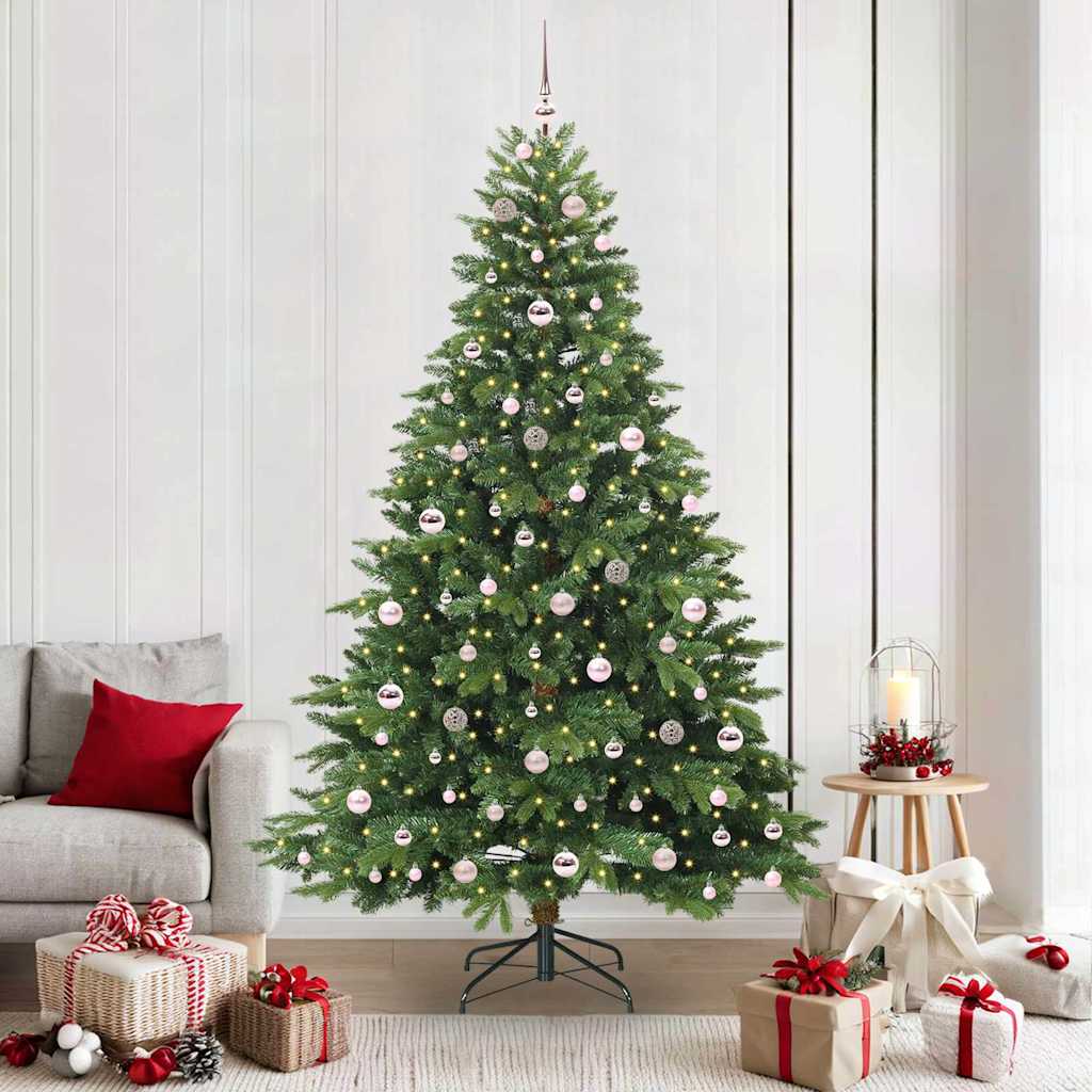 Kunstkerstboom met 300 LED met standaard Groen 210 cm PE en PVC