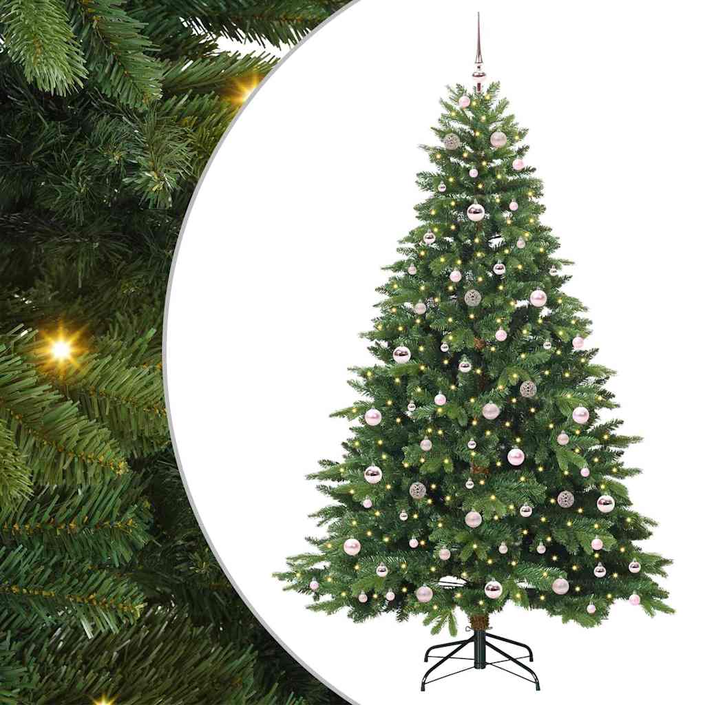 Kunstkerstboom met 300 LED met standaard Groen 210 cm PE en PVC