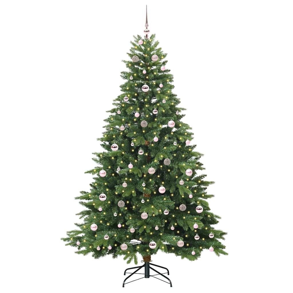 Kunstkerstboom met 300 LED met standaard Groen 210 cm PE en PVC