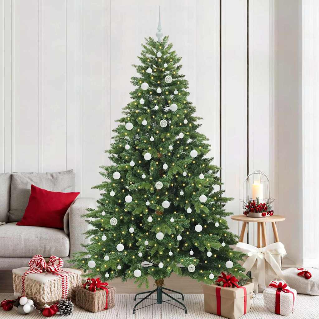 Kunstkerstboom met 300 LED met standaard Groen 210 cm PE en PVC