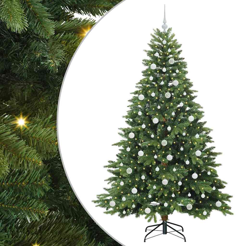 Kunstkerstboom met 300 LED met standaard Groen 210 cm PE en PVC