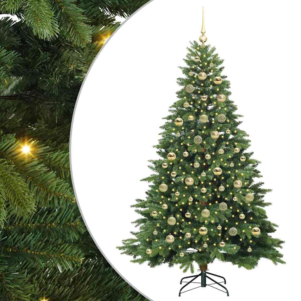 Kunstkerstboom met 300 LED met standaard Groen 210 cm PE en PVC