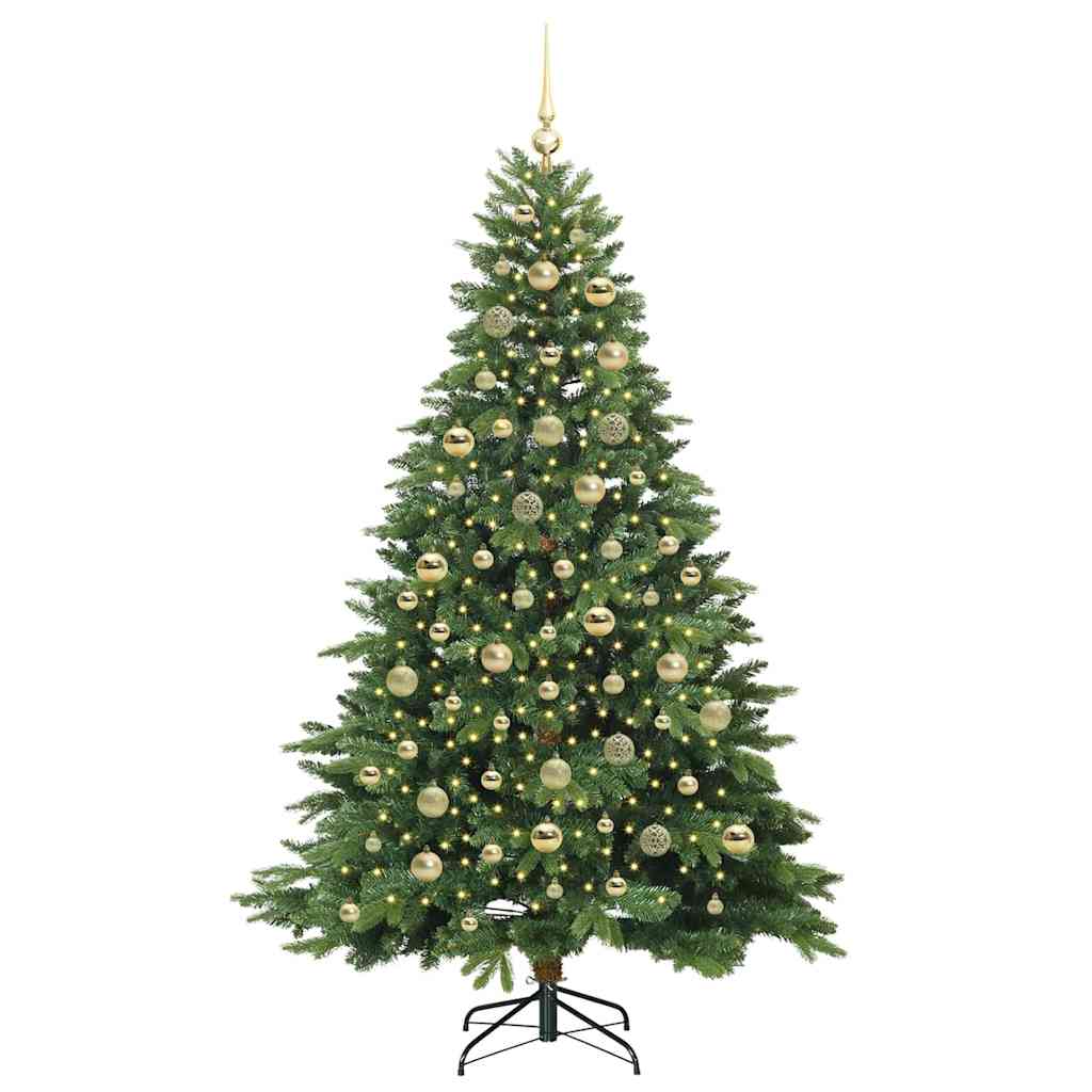 Kunstkerstboom met 300 LED met standaard Groen 210 cm PE en PVC