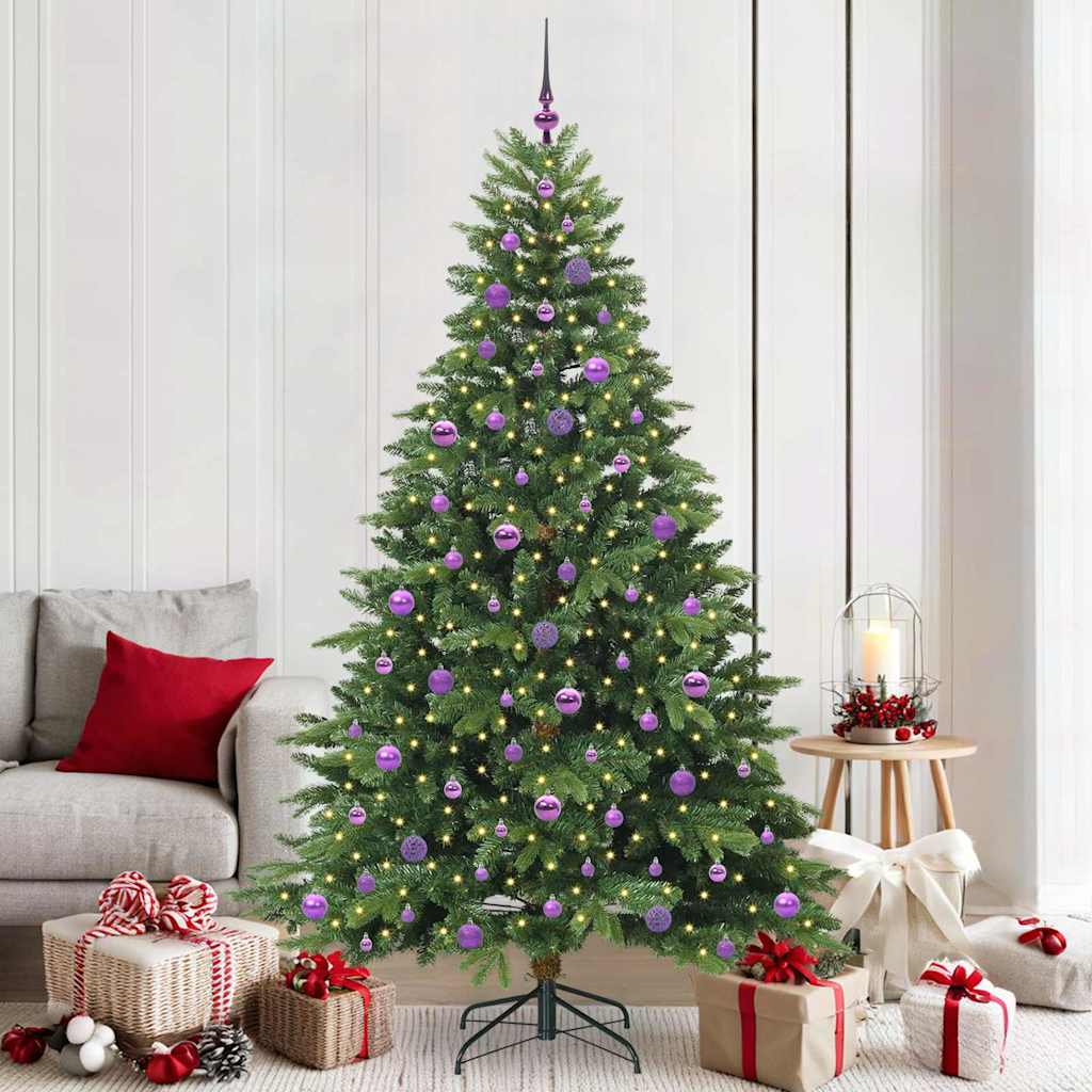 Kunstkerstboom met 300 LED met standaard Groen 210 cm PE en PVC