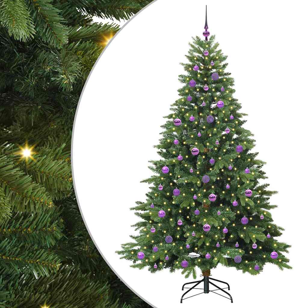 Kunstkerstboom met 300 LED met standaard Groen 210 cm PE en PVC