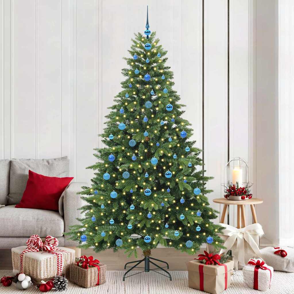 Kunstkerstboom met 300 LED met standaard Groen 210 cm PE en PVC