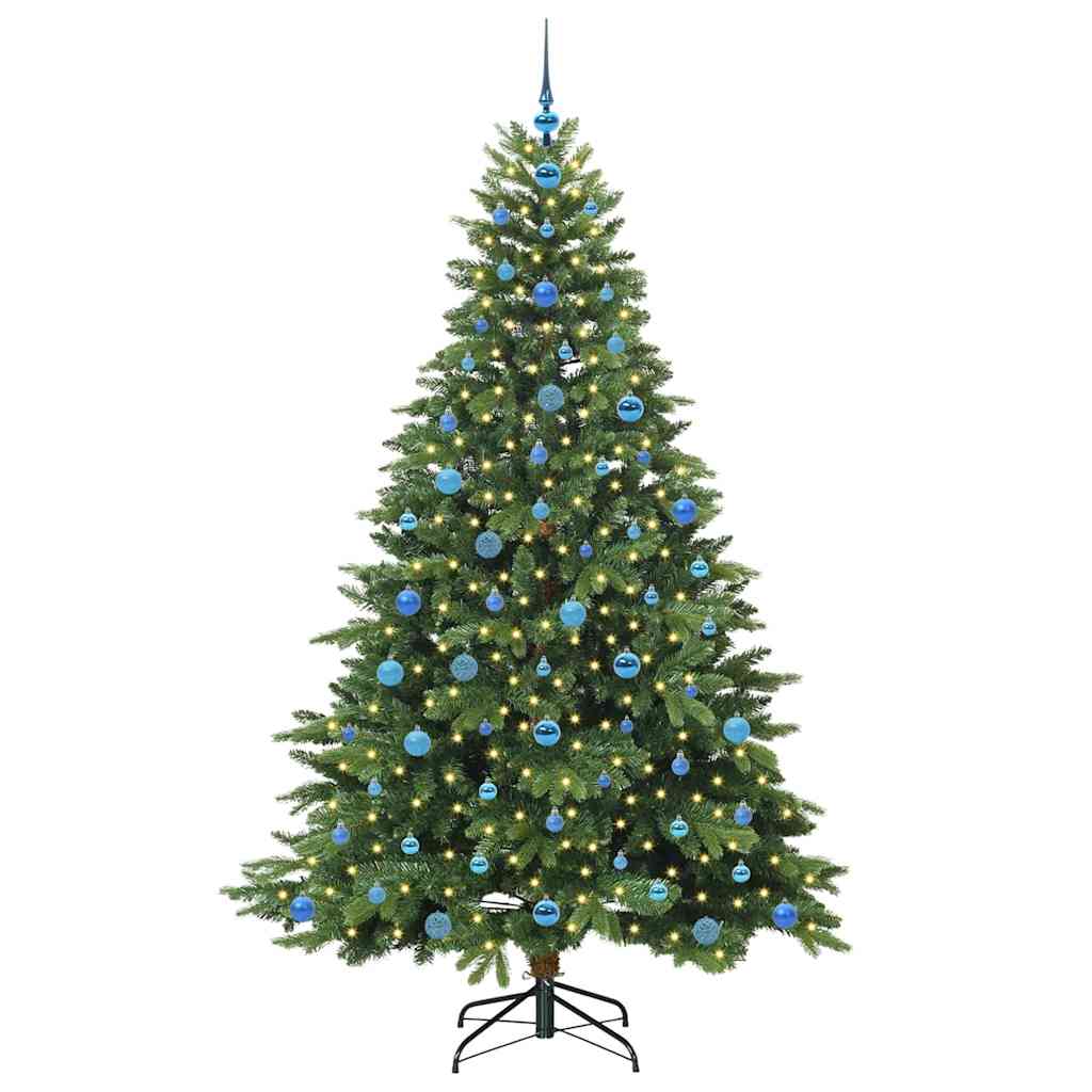 Kunstkerstboom met 300 LED met standaard Groen 210 cm PE en PVC