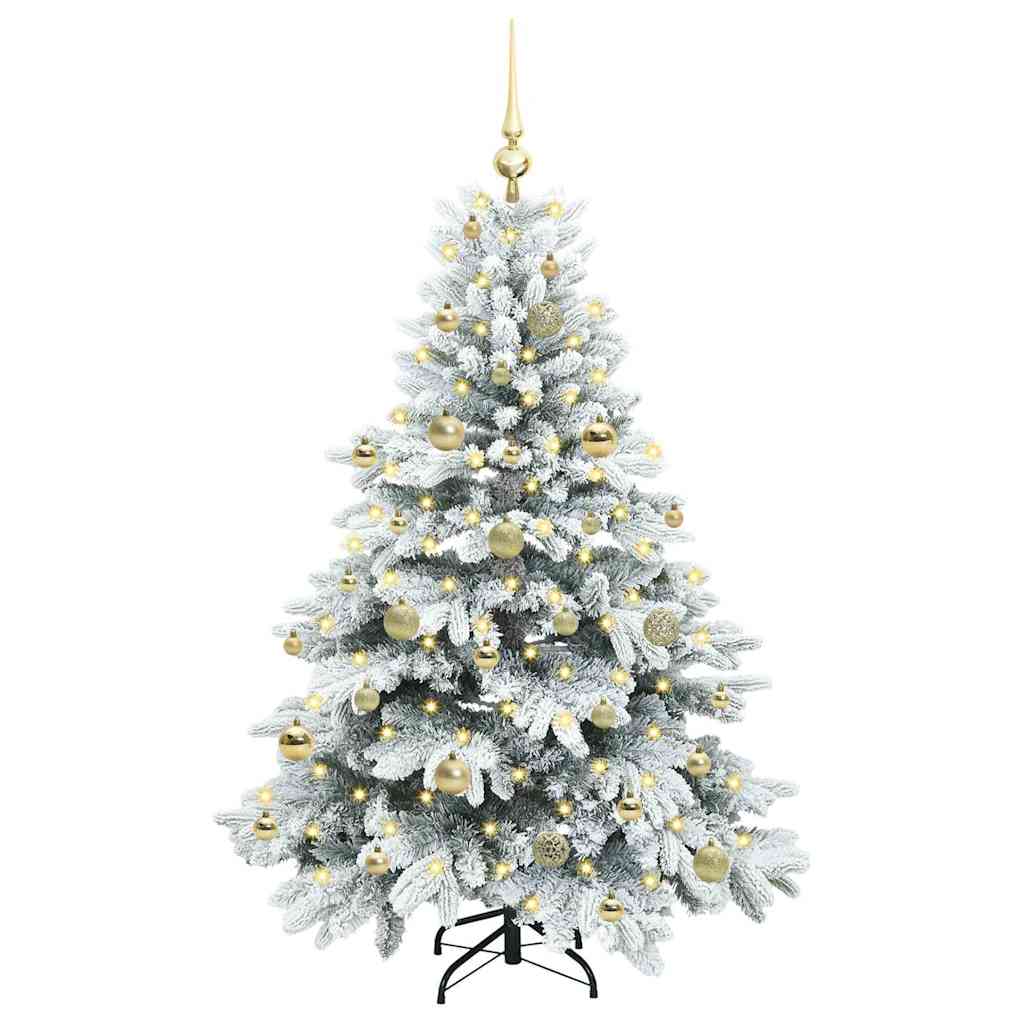 Kunstkerstboom met 150 LED met standaard Groen 150 cm PE en PVC
