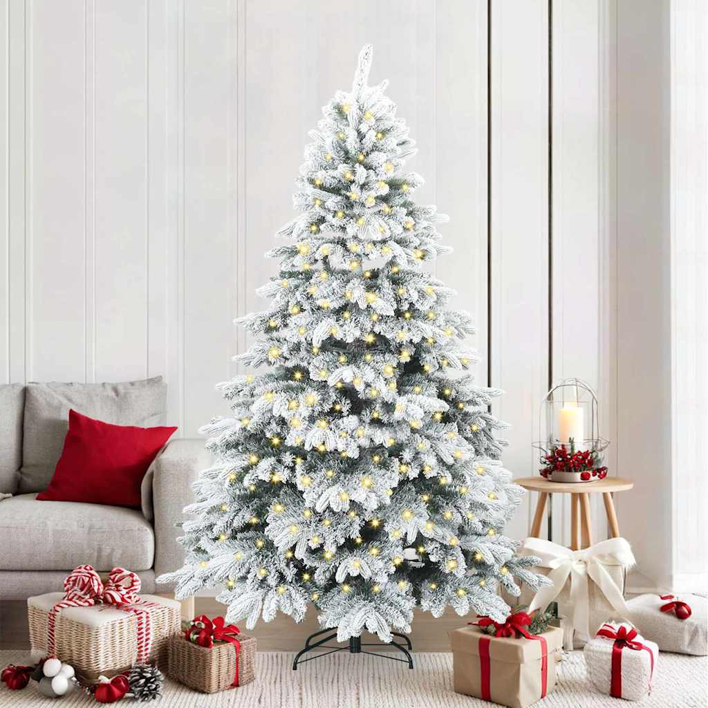Kunstkerstboom met 300 LED met standaard Groen 210 cm PE en PVC