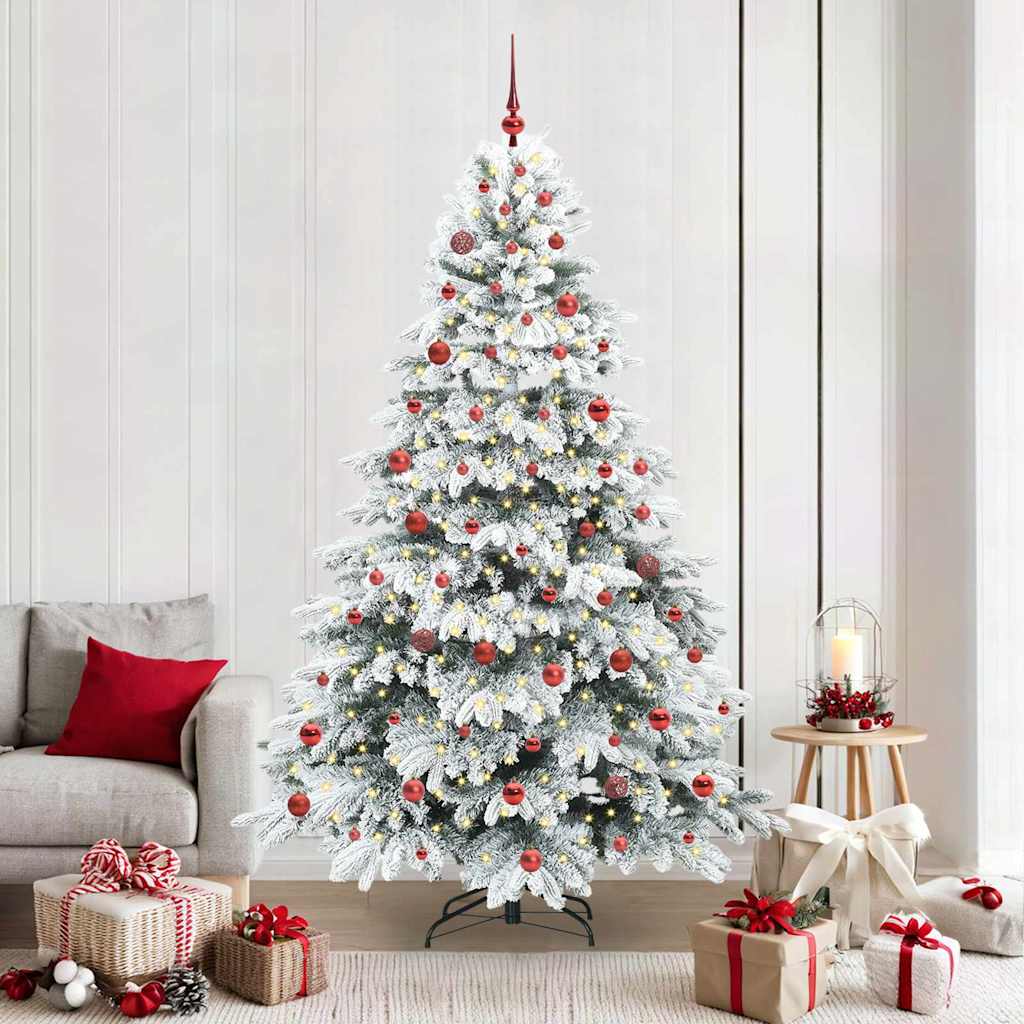 Kunstkerstboom met 300 LED met standaard Groen 210 cm PE en PVC