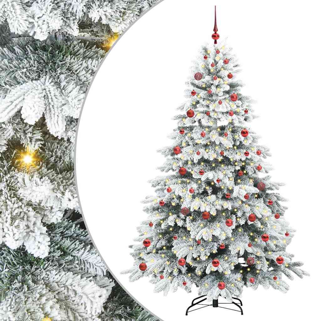 Kunstkerstboom met 300 LED met standaard Groen 210 cm PE en PVC