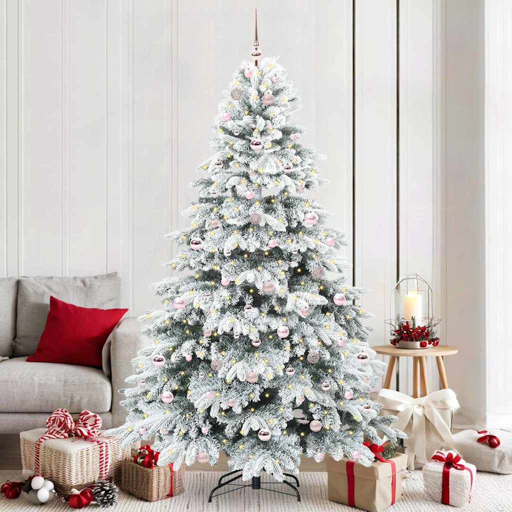 Kunstkerstboom met 300 LED met standaard Groen 210 cm PE en PVC