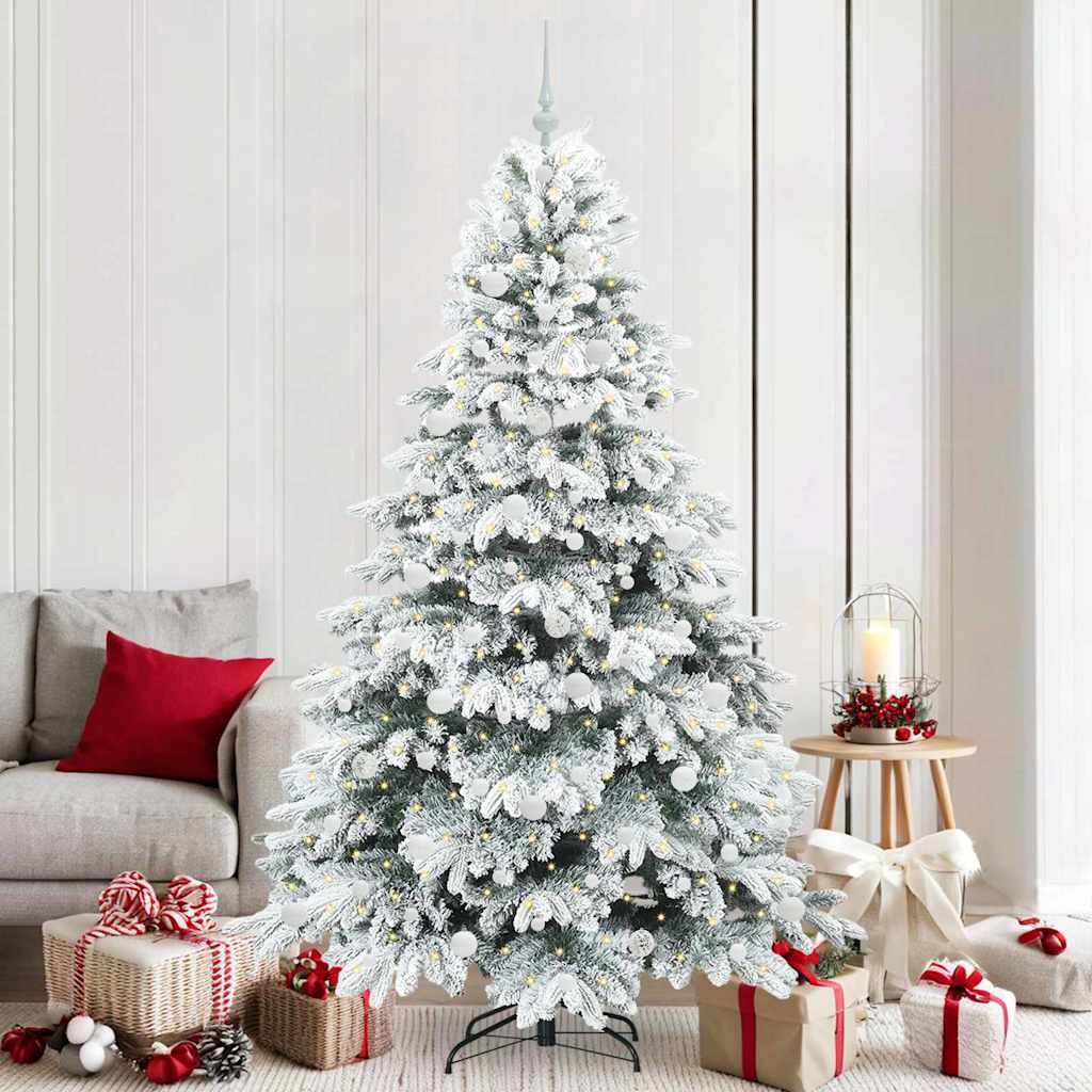 Kunstkerstboom met 300 LED met standaard Groen 210 cm PE en PVC