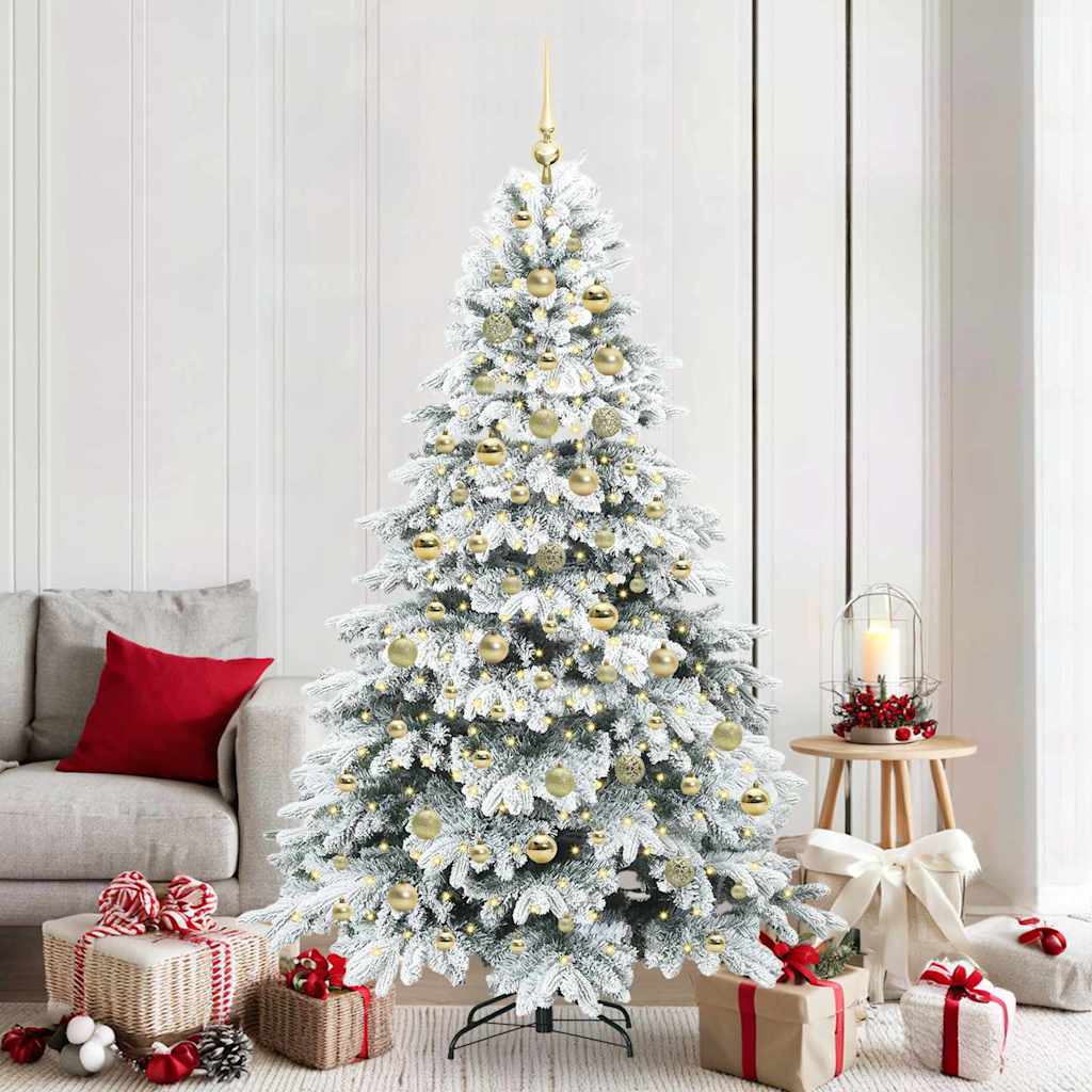 Kunstkerstboom met 300 LED met standaard Groen 210 cm PE en PVC