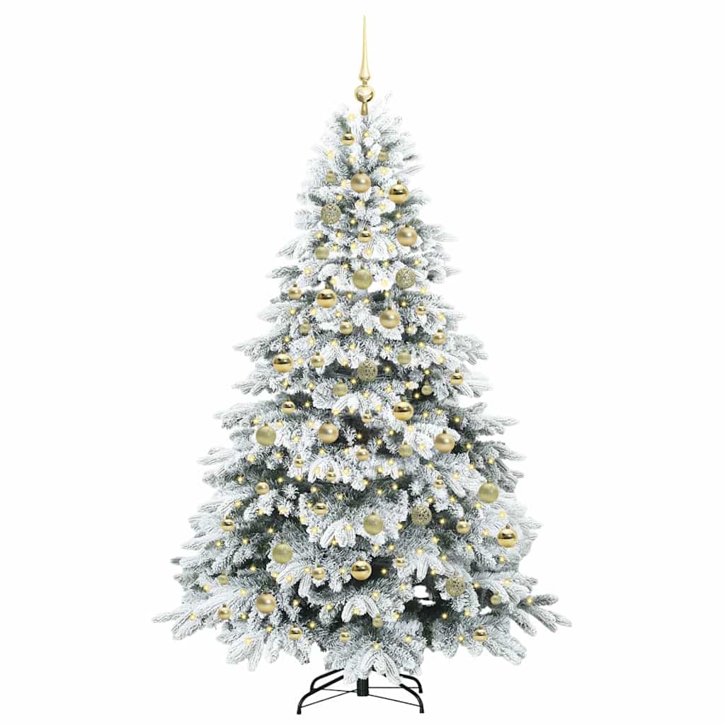 Kunstkerstboom met 300 LED met standaard Groen 210 cm PE en PVC
