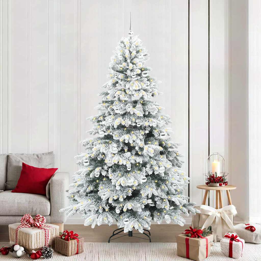 Kunstkerstboom met 300 LED met standaard Groen 210 cm PE en PVC