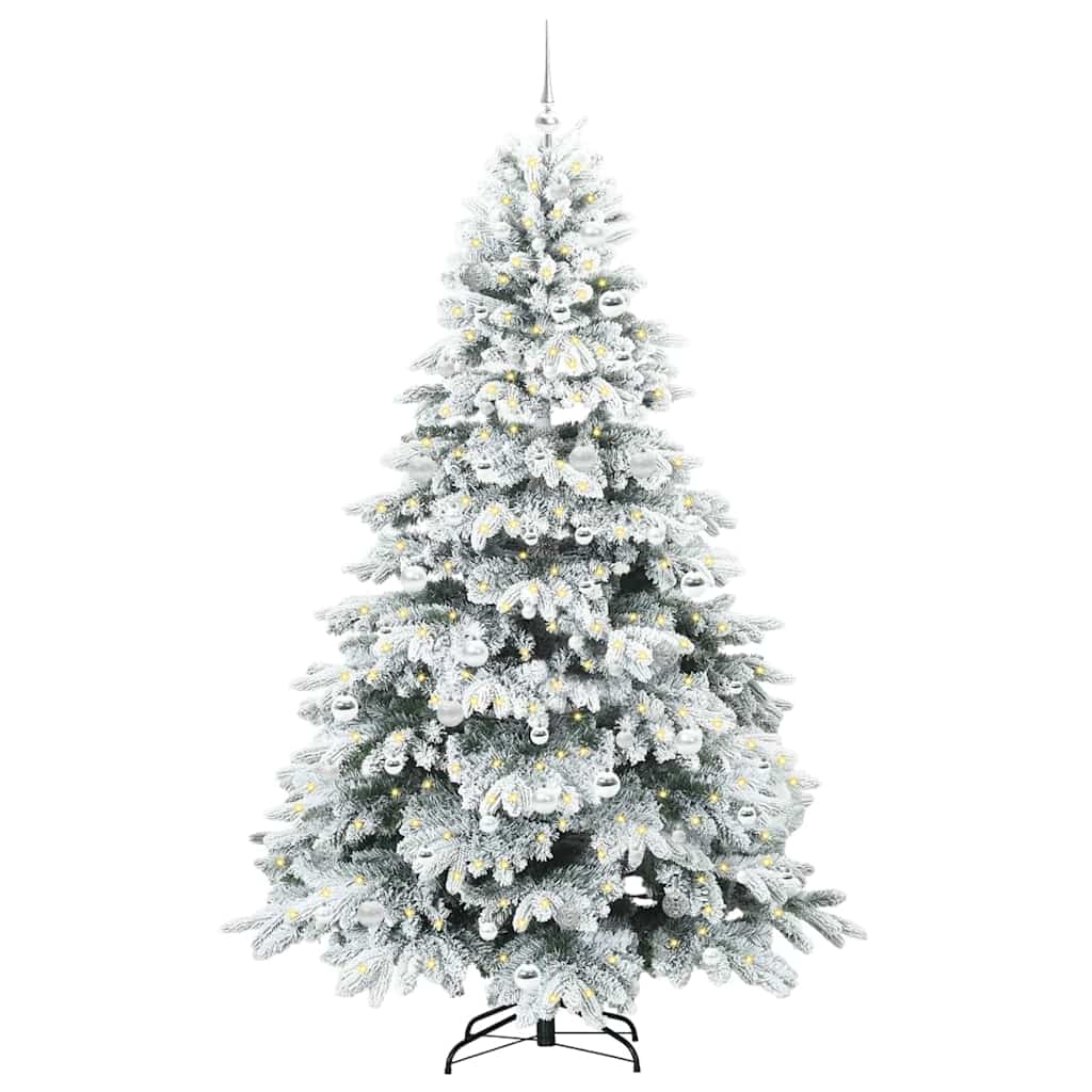Kunstkerstboom met 300 LED met standaard Groen 210 cm PE en PVC