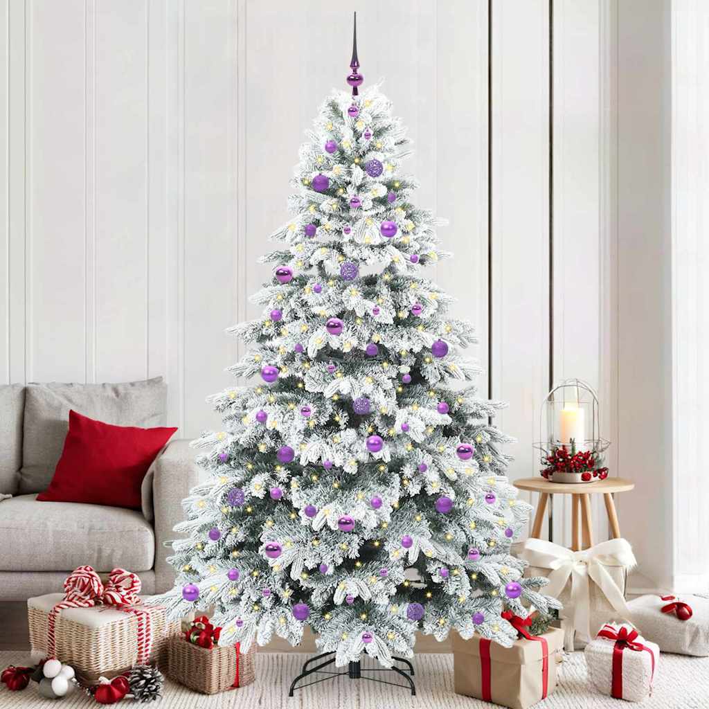 Kunstkerstboom met 300 LED met standaard Groen 210 cm PE en PVC