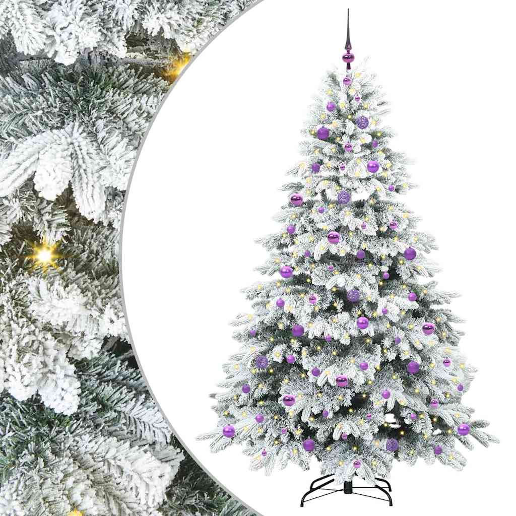 Kunstkerstboom met 300 LED met standaard Groen 210 cm PE en PVC
