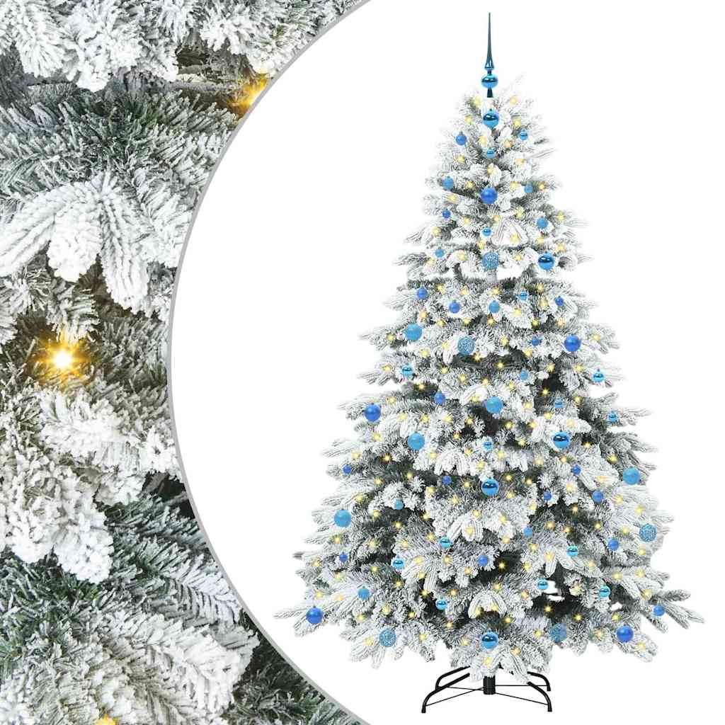 Kunstkerstboom met 300 LED met standaard Groen 210 cm PE en PVC