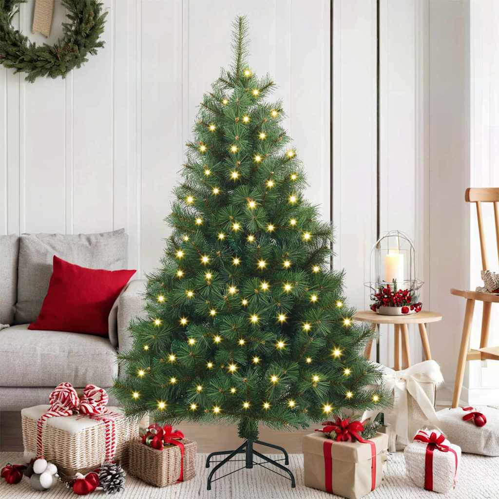Kunstkerstboom met 150 LED met standaard Groen 150 cm PE en PVC