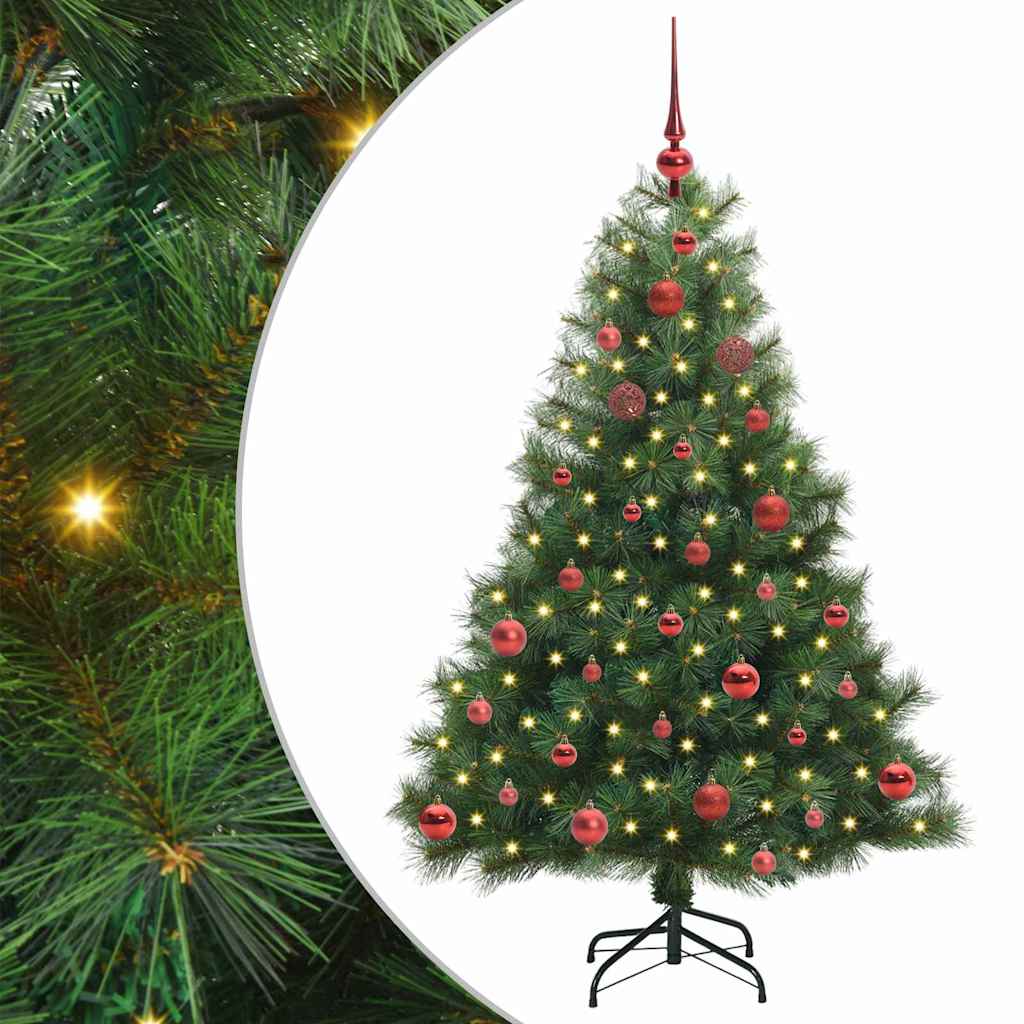 Kunstkerstboom met 150 LED met standaard Groen 150 cm PE en PVC