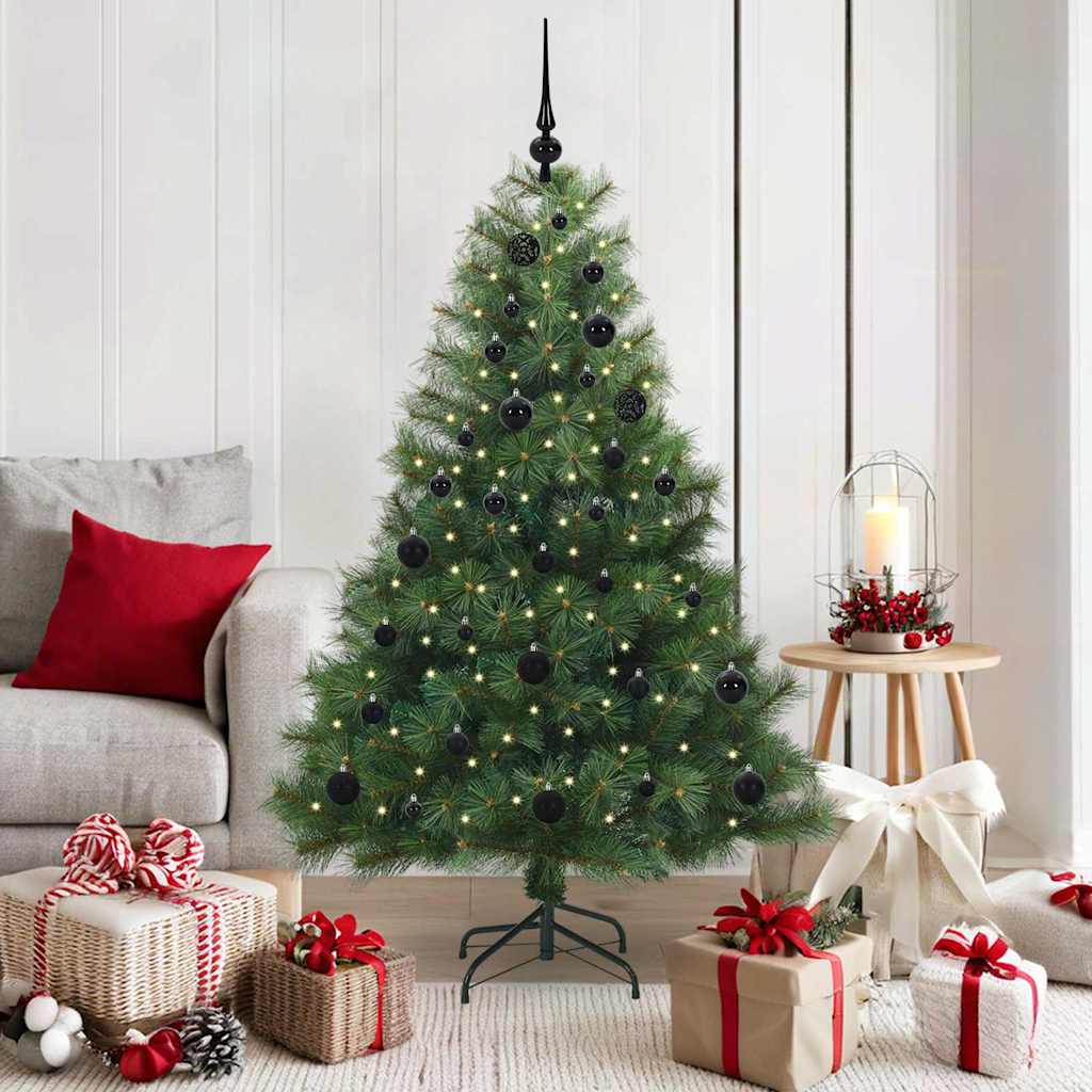 Kunstkerstboom met 150 LED met standaard Groen 150 cm PE en PVC