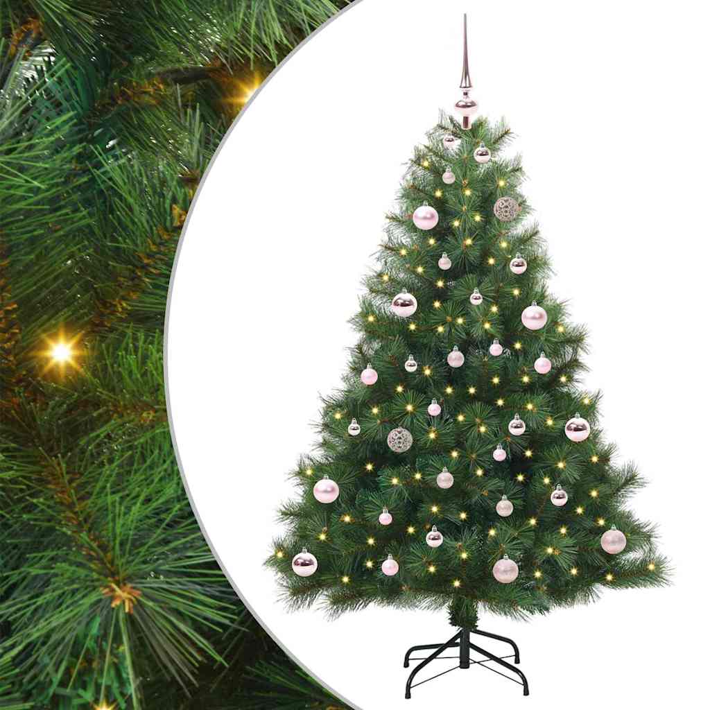 Kunstkerstboom met 150 LED met standaard Groen 150 cm PE en PVC