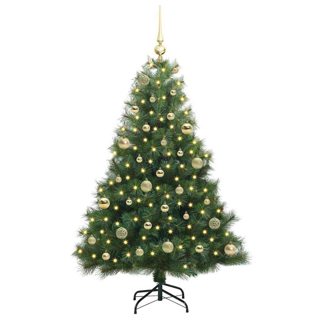 Kunstkerstboom met 150 LED met standaard Groen 150 cm PE en PVC