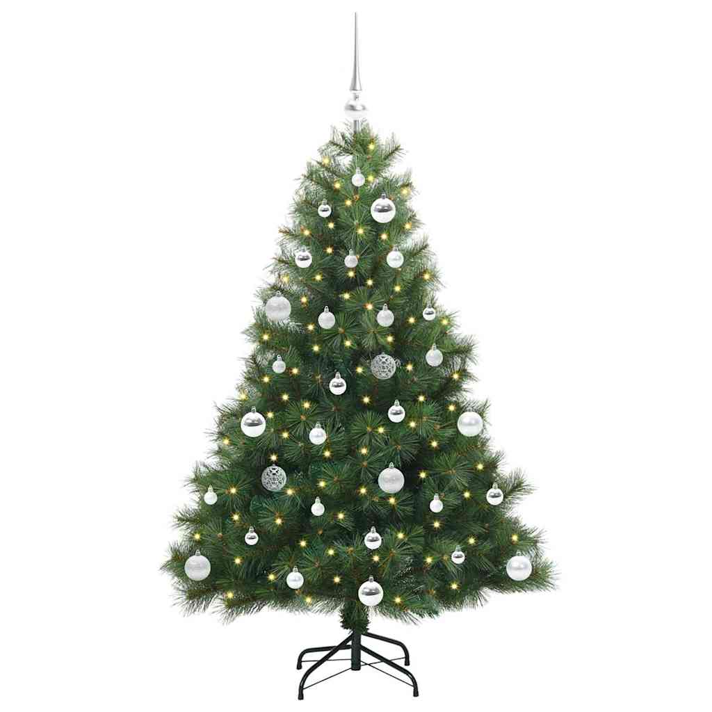 Kunstkerstboom met 150 LED met standaard Groen 150 cm PE en PVC